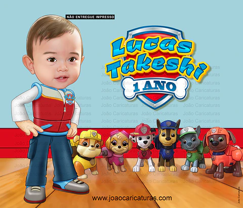 Caricatura infantil personalizada, menino, menina, patrulha canina, garoto, aniversário, cães, cãozinhos