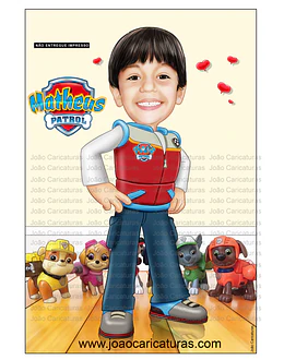 Caricatura infantil personalizada, menino, menina, patrulha canina, garoto, aniversário, cães, cãozinhos