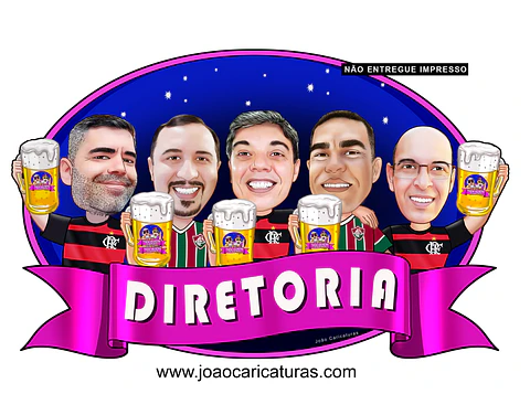 Caricatura amigos (valor por pessoa), desenho personalizado, turma, diretoria, conhecidos, irmãos juntos, família, brindando, caneca, festa, time, camisa, camiseta