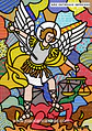 Desenho digital super colorido, São Jorge e Dragão, Santo Antônio, Nossa senhora Aparecida, São Francisco ( baseado no estilo do artista Romero Brito) - Thumbnail 1