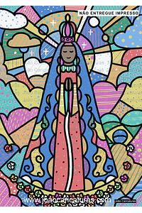 Desenho digital super colorido, São Jorge e Dragão, Santo Antônio, Nossa senhora Aparecida, São Francisco ( baseado no estilo do artista Romero Brito)