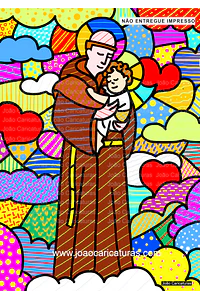Desenho digital super colorido, São Jorge e Dragão, Santo Antônio, Nossa senhora Aparecida, São Francisco ( baseado no estilo do artista Romero Brito)