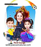 Caricatura, desenho avó, vovó, netos, filhos, rainha, coroada, trono, centenária, sentada, família, realeza, poderosa, fiel, caprichada, idêntica, igual a foto - Thumbnail 2