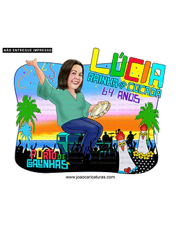 Caricatura desenho de pessoas, mulher, mãe, avó, aniversário, festa, comemoração, pagode, praia, porto de Galinhas, samba, carnaval, música ao vivo, micareta.