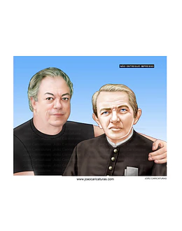 Desenho, caricatura, homenagem, junto, padre Cícero, Padim Ciço, pessoas famosas, artistas, cantores,serra do catolé, Juazeiro do Norte
