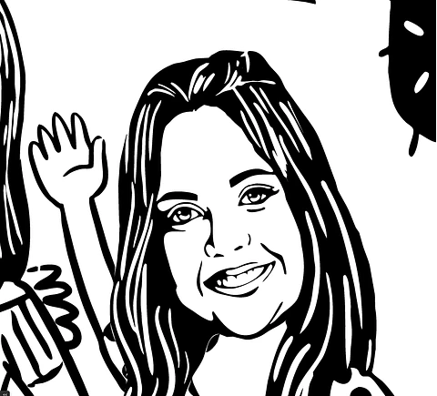 Desenho estilo xilografia, nordestino, estilizado,cordel,1 cor, preto e branco, xilo, caricatura, menina, pessoa, personalizado, sertão, corel, vetorizado, aniversário, ilustração