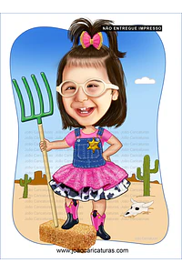 Caricatura aniversário, criança, menino,menina, garfo, brincando, tema, fazendinha, filho, bebê, cowboy, vaqueiro, laço, cerquinha, cavalo, vaquinha, porquinho, ovelha,feno, 