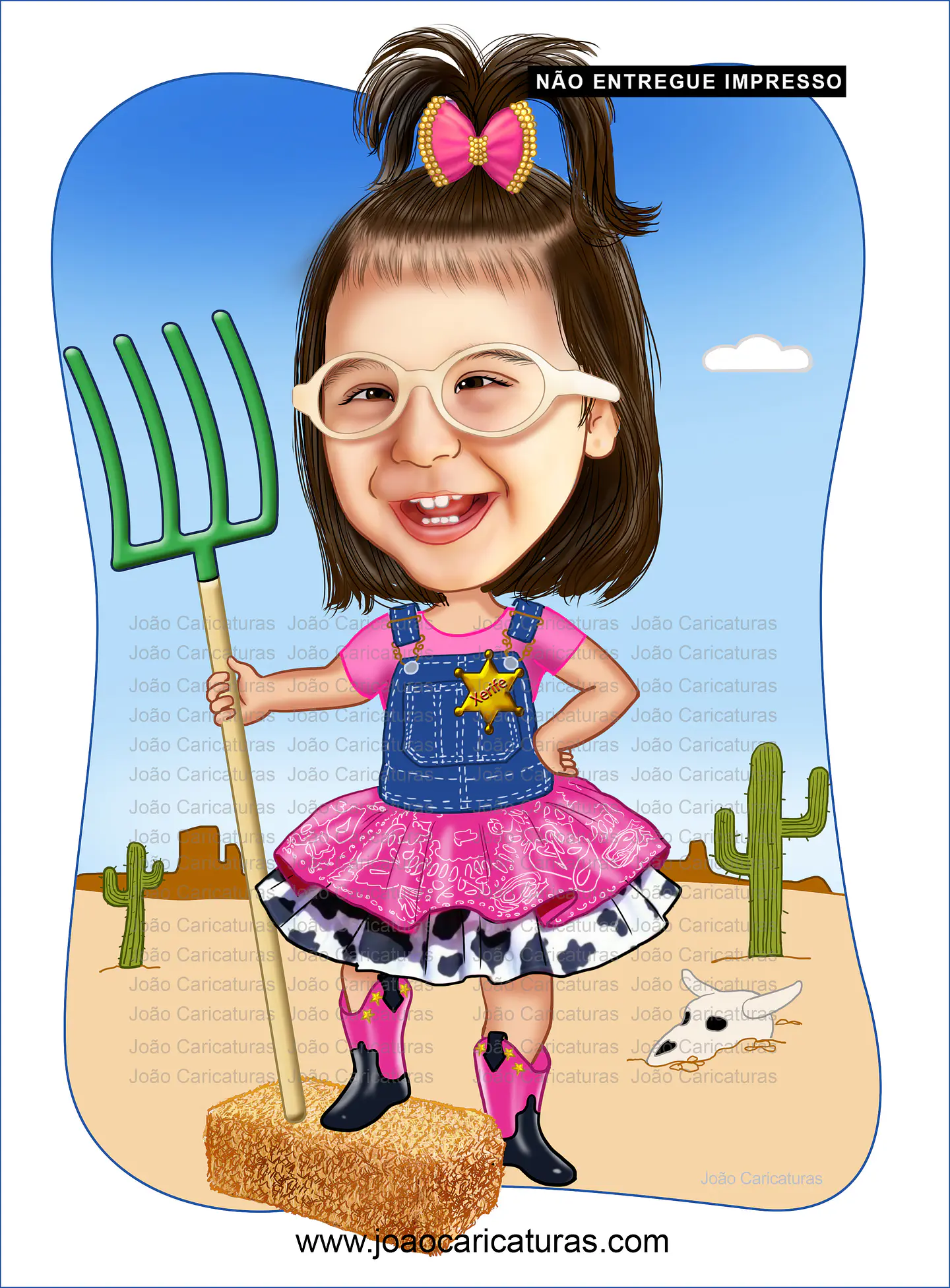 Caricatura aniversário, criança, menino,menina, garfo, brincando, tema, fazendinha, filho, bebê, cowboy, vaqueiro, laço, cerquinha, cavalo, vaquinha, porquinho, ovelha,feno,  2