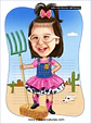 Caricatura aniversário, criança, menino,menina, garfo, brincando, tema, fazendinha, filho, bebê, cowboy, vaqueiro, laço, cerquinha, cavalo, vaquinha, porquinho, ovelha,feno,  - Thumbnail 2