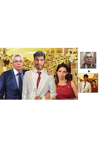 Retoque e edição para colocar outra pessoa na mesma foto de família, pai, filho, tio, tia, avó, avô, amigos, criação de foto de família toda junta,  foto família para presentear