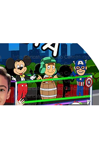 Carreta Furacão desenho caricatura aniversariante painel, personalizada, heróis, aniversário, caminhão, Mickey, Chaves, chiquinha, fofão, Capitão América, Chiquinha, Sonic, Palhaço, caminhão