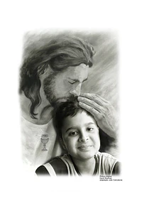 Encomende e de presenteie com uma linda montagem com Cristo, montagem fotográfica Jesus, pai, tio, netos, filho, avô, com ente falecido