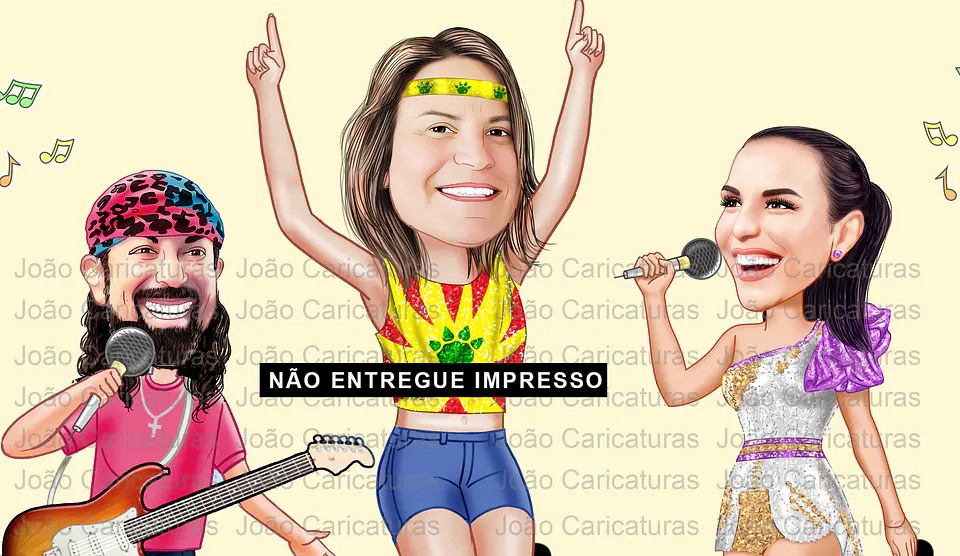 Caricatura Personalizada Micareta e Carnaval no Trio Elétrico | Aniversário com Seu Rosto 5