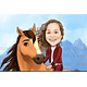 Caricatura do desenho animado Lucky e Spirit personalizada com a sua foto menina cavalo aniversário decoração para banner 1m