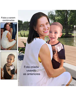 Encomende uma imagem do seu  filho e a vovó dele numa mesma foto, peça agora uma montagem de fotos que uni fotos antigas com atuais