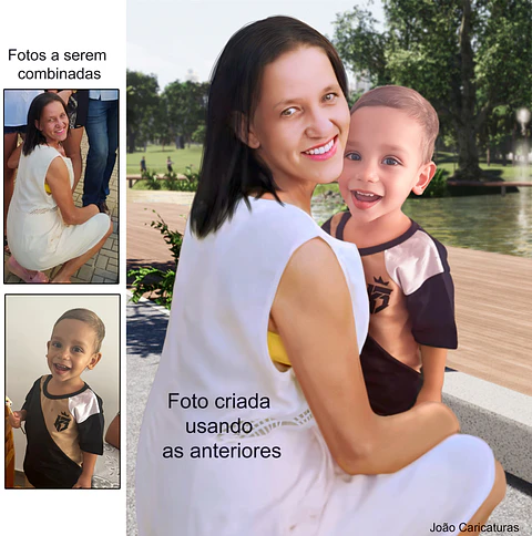 Encomende uma imagem do seu  filho e a vovó dele numa mesma foto, peça agora uma montagem de fotos que uni fotos antigas com atuais