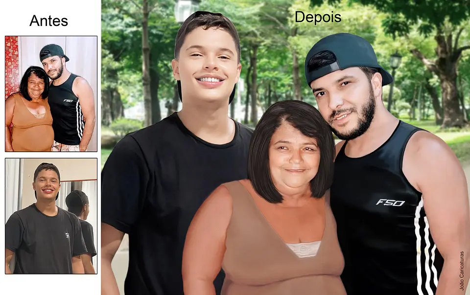 Encomende uma imagem do seu  filho e a vovó dele numa mesma foto, peça agora uma montagem de fotos que uni fotos antigas com atuais 4