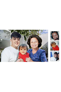 Encomende uma imagem do seu  filho e a vovó dele numa mesma foto, peça agora uma montagem de fotos que uni fotos antigas com atuais