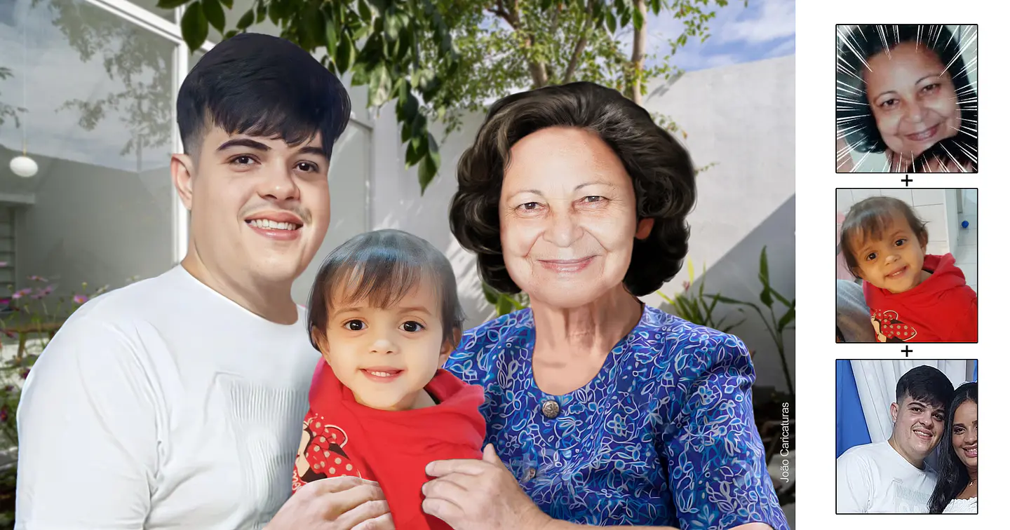 Encomende uma imagem do seu  filho e a vovó dele numa mesma foto, peça agora uma montagem de fotos que uni fotos antigas com atuais 5