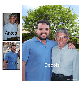 Melhoro a qualidade das fotos uno e crio nova foto adicionando a pessoa falecida e você poderá imprimir e colocar no álbum de família, para os netos conhecerem os antepassados