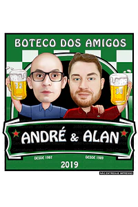 Caricatura Tema Boteco Casal | Convite ou Banner Personalizado com Seu Rosto
