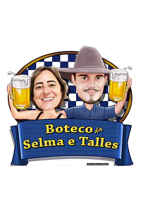 Caricatura Tema Boteco Casal | Convite ou Banner Personalizado com Seu Rosto
