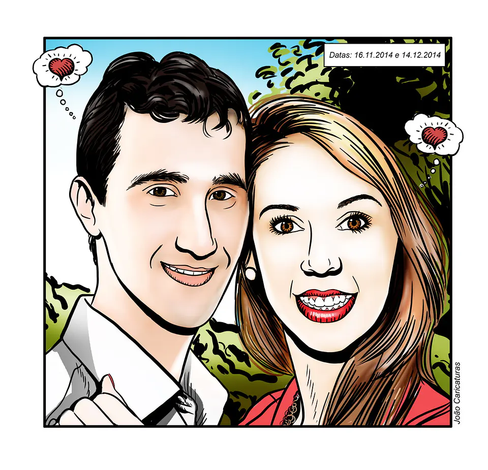 Desenhos Digitais Super Personalizados no Estilo História em Quadrinhos um belo presente que surpreende. Encomende o seu agora! 3