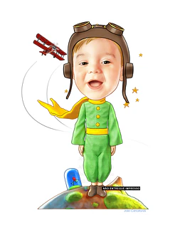Linda e perfeitas caricaturas em oferta e promoção  crianças bebês rostinhos naturais e delicados fofinhos Pequeno Príncipe aeroplano nenens lindos planeta flor estrelinhas capuz capacete de aviador
