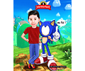 Linda caricatura aniversário menino para banner eu fui mascara personagem game joguinhos criança sonic furo par fotos ,3,4,5,6,7,8,9, anos