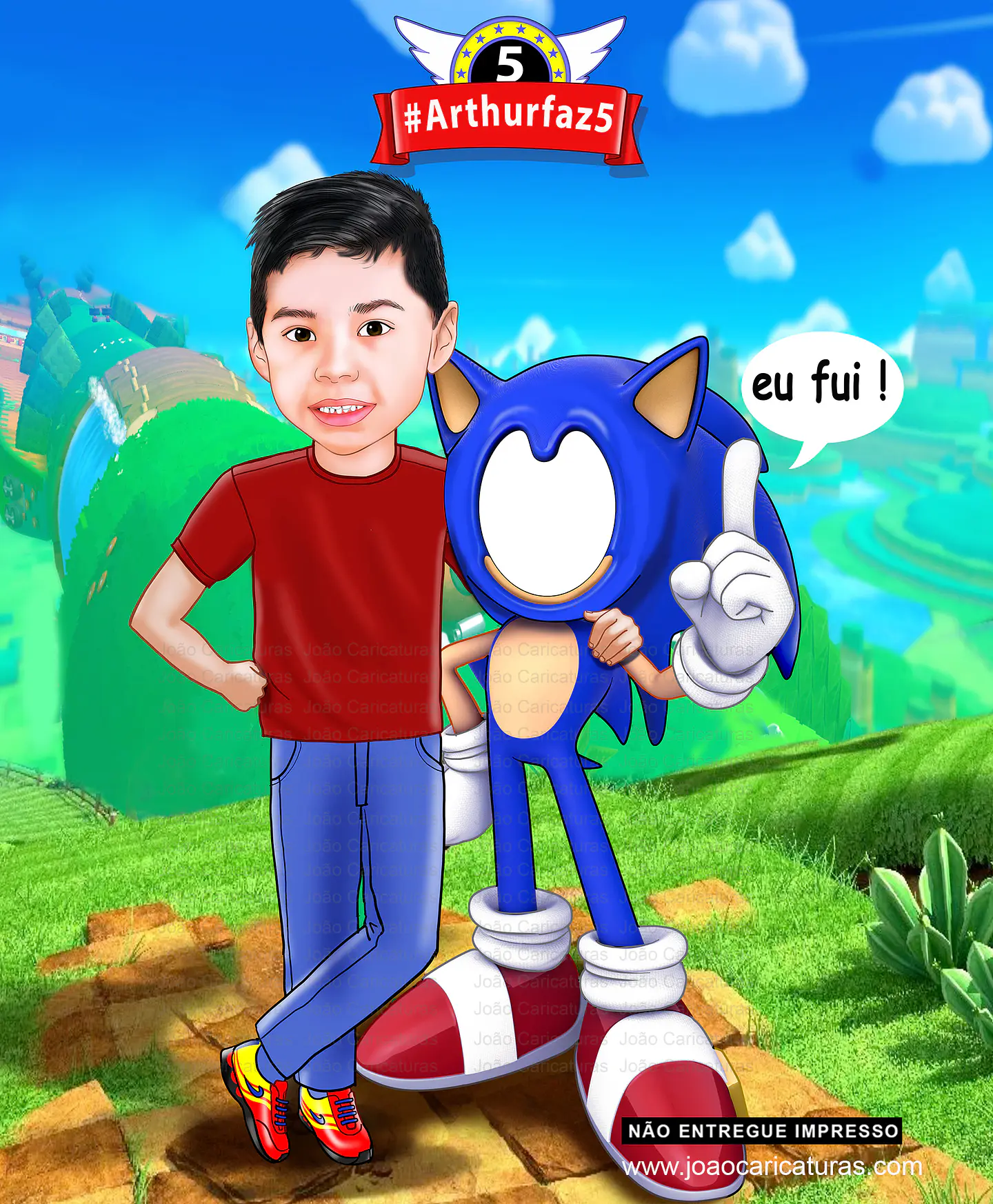 Linda caricatura aniversário menino para banner eu fui mascara personagem game joguinhos criança sonic furo par fotos ,3,4,5,6,7,8,9, anos 3