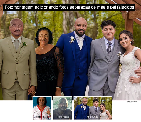 Fotomontagem com Fotos Antigas de Familiares Falecidos