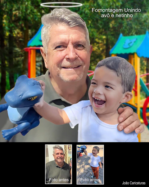 Fotomontagem com Fotos Antigas de Familiares Falecidos