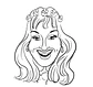 Desenho de caricaturas de rosto sem cor, caricatas, com distorção, com aumentos, engraçadas, cômicas, divertidas, desenhada a mão, aniversário, sorrisão, bocão, narizão, orelhão, narigão, namorada - Thumbnail 1