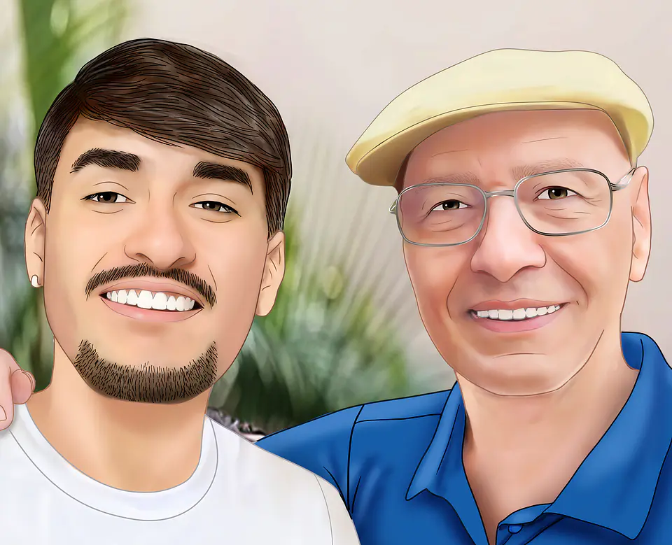 Desenho Realista de Família Personalizado 6