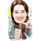 Caricatura aniversário mulher mãe, tia, irmã senhora, dirigindo kombi, hippie, 1960 e 1970, paz e amor, psicodélico, antiga, perua - Thumbnail 4