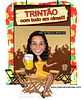 Convite com caricatura tema boteco bar restaurante mulher sentada na mesa pandeiro taça copo caneca na mão festa trintão 20 30 40 50 60 70 anos - Thumbnail 2