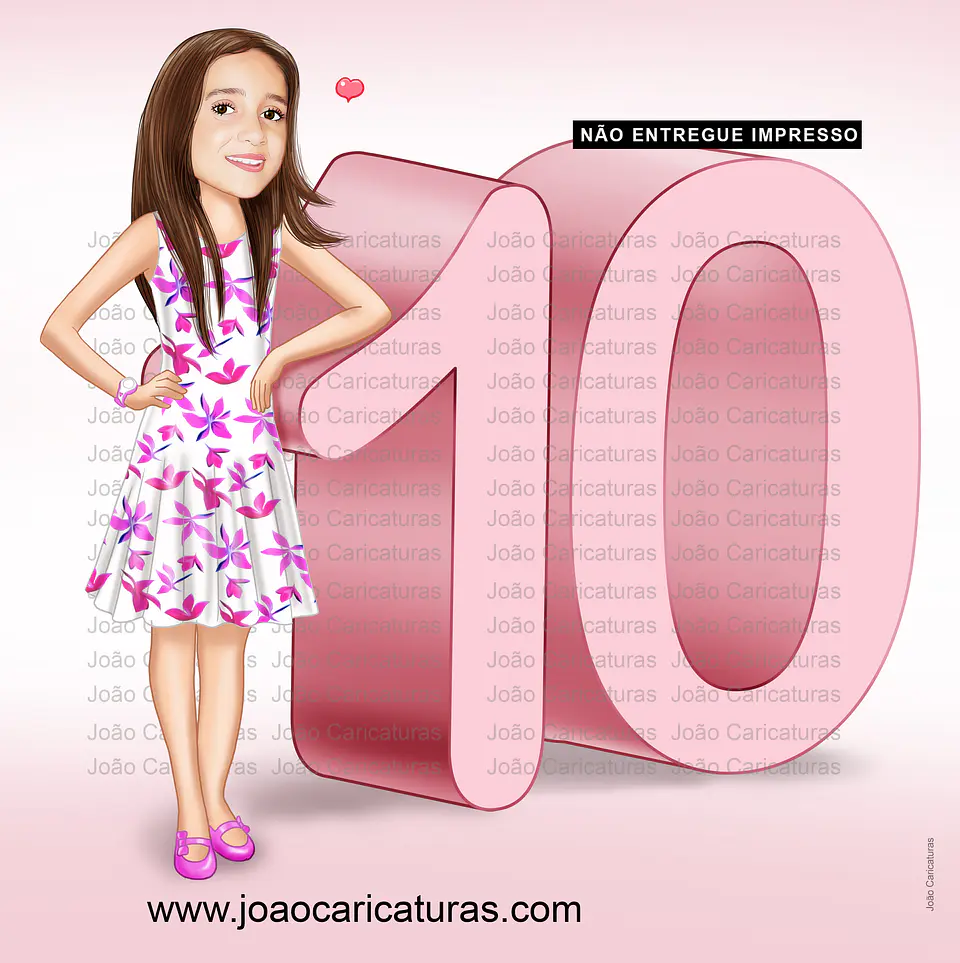 Caricatura Infantil menina 9 10 11 12 13 14 15 16 17 anos charmosa realista linda inocente garotinha garota menininha jovial desenho realista normal festa aniversário banner topo bolo fina requintada 1