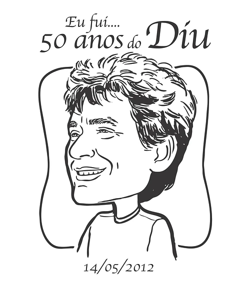 Desenho de caricatura com traço preto fio contornado  comemorativo banner  grande gigante  idêntico rosto amigo pai mãe eu fui nos 30 40 50 60 70 80 90 anos festa aniversário