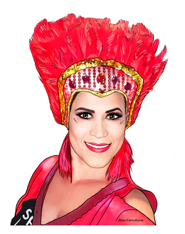 desenho digital sob encomenda através de fotos da pessoa realista garota mulher fantasiada carnaval fantasia carnavalesca fuliã sambista