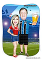 Caricatura digital de casal bodas namorados namoro abraçados aniversário camisa time grêmio celular cerveja chopp rosto normal Santos. gostosa internacional times sereia mulherão  - Thumbnail 1