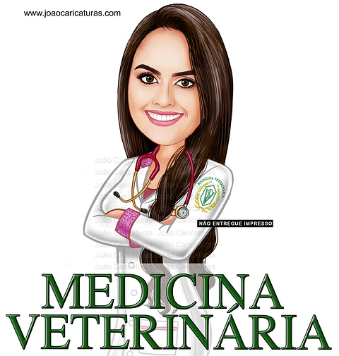 Caricaturas digitais de mulher linda certificado veterinária desenho lápis preto  rosto delicados e super idênticos, Formandos universitários diplomados formados formatura medicina matéria