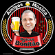 Desenho caricatura digital de homem rosto grande suave e natural com copo caneca cerveja mão-para decoração banner rótulos convite -Tema bar-boteco logo- copo bebida - Não impressa