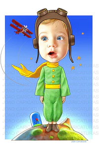 Linda e perfeitas caricaturas em oferta e promoção  crianças bebês rostinhos naturais e delicados fofinhos Pequeno Príncipe aeroplano nenens lindos planeta flor estrelinhas capuz capacete de aviador