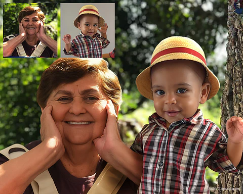E se você pudesse reunir em uma só foto quem já partiu e quem acabou de chegar à família?