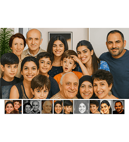 Fotomontagem 10 a 20 pessoas Profissional e digital. A foto que o tempo nunca deixou acontecer... avós tias irmãos netos sobrinhos pai mães