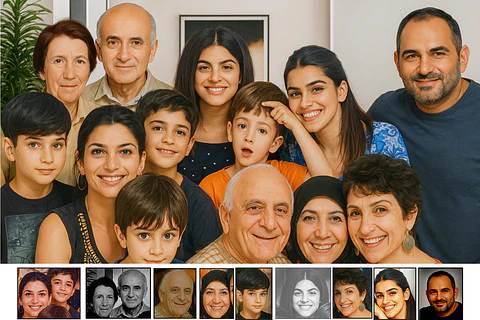 Fotomontagem 10 a 20 pessoas Profissional e digital. A foto que o tempo nunca deixou acontecer... avós tias irmãos netos sobrinhos pai mães