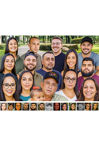 Fotomontagem 10 a 20 pessoas Profissional e digital. A foto que o tempo nunca deixou acontecer... avós tias irmãos netos sobrinhos pai mães