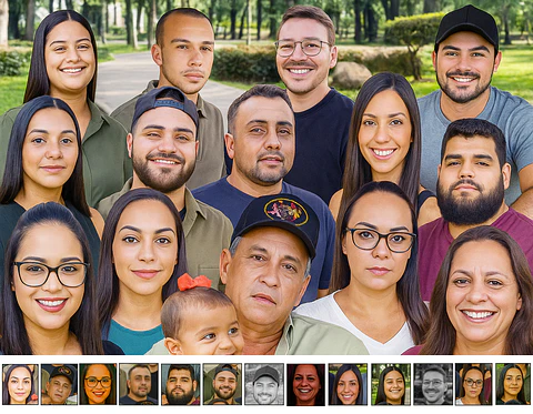 Fotomontagem 10 a 20 pessoas Profissional e digital. A foto que o tempo nunca deixou acontecer... avós tias irmãos netos sobrinhos pai mães