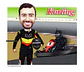 Caricatura corredor  homem namorado marido aniversariante corredor mini  kart  atleta medalha quadro banner camiseta velocidade presente criativo personalizado único hobby preferido - Thumbnail 1