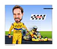 Caricatura corredor  homem namorado marido aniversariante corredor mini  kart  atleta medalha quadro banner camiseta velocidade presente criativo personalizado único hobby preferido - Thumbnail 2